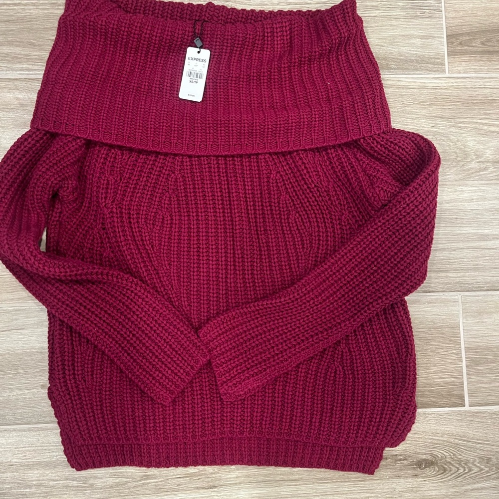 Express Off-the-Shoulder Sweater Cozy Knit
